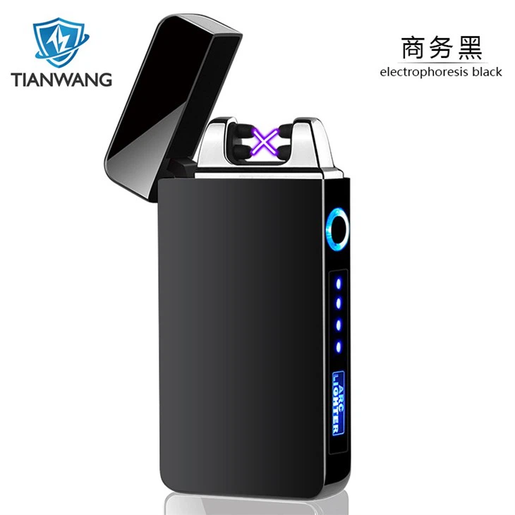Windproof Double ARC Plasma Lighter USB Rechargeable With Battery Indicator