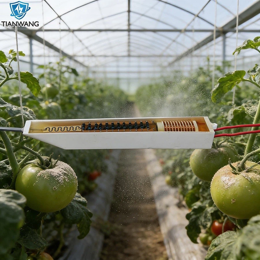 High voltage cascade electrostatic spraying for greenhouse vegetables High voltage cascade electrostatic spraying for greenhouse vegetables