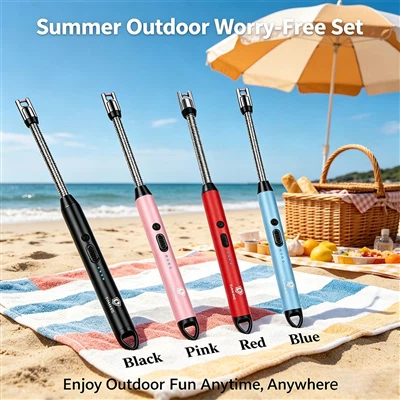 Camping Outdoor No-Worry Set: Windproof Rechargeable Lighter + 6000V Electric...