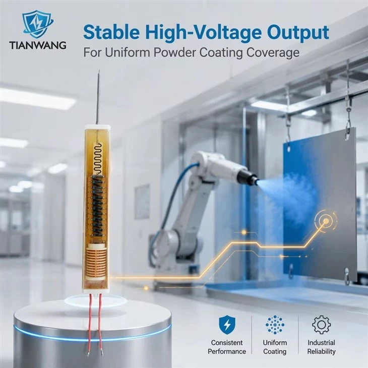 HIGH VOLTAGE CASCADE FOR POWDER COATING GUN